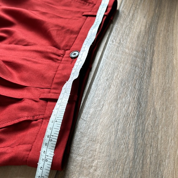 NWT Banana Republic Lena Wide Leg Linen Pant Size 10 Tall  Red Embers - Picture 13 of 16